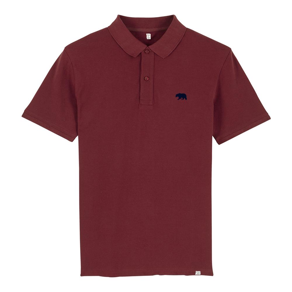 Embroidered Burgundy Polo Shirt